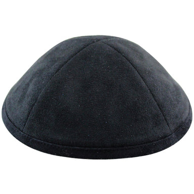 Ultra Suede Kippah 18 cm- with Pin Spot- Black