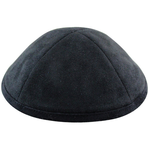 Ultra Suede Kippah 18 cm- with Pin Spot- Black