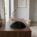 Ultra Suede Kippah 19 cm- with Pin Spot- Black