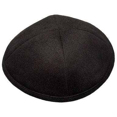Ultra Suede Kippah 19 cm- with Pin Spot- Black