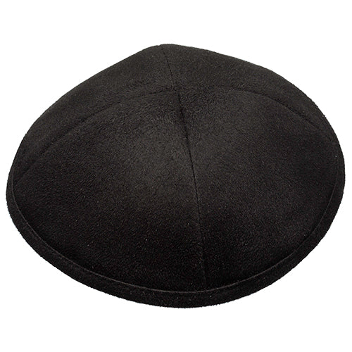 Ultra Suede Kippah 19 cm- with Pin Spot- Black