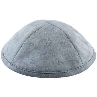 Ultra Suede Kippah 19 cm- with Pin Spot- Dark Gray