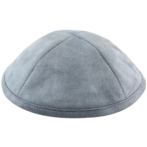 Ultra Suede Kippah 19 cm- with Pin Spot- Dark Gray