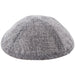 Linen Kippah 19cm- with Pin Spot- Dark Gray