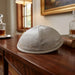 Velvet Kippah with Embroidery Size 4- Off White