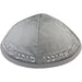Velvet Kippah with Embroidery Size 4- Gray
