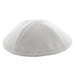 Linen Kippah 18cm- with Pin Spot- White