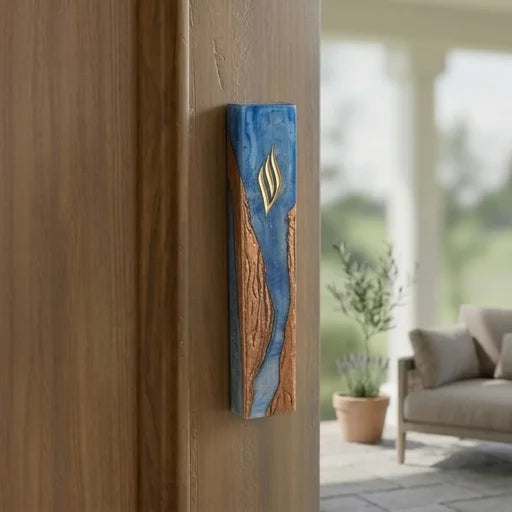 Polymer Epoxy Mezuzah 25 cm - Blue