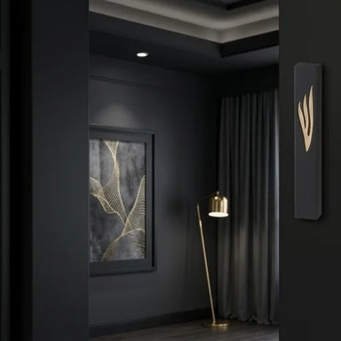 Polymer "Concrete" Mezuzah 15 cm, Stone - Like, Black - Gold