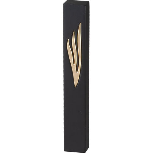 Polymer "Concrete" Mezuzah 15 cm, Stone - Like, Black - Gold
