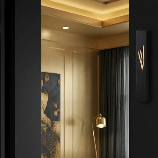 Polymer "Concrete" Mezuzah 25 cm, Stone - Like, Black - Gold