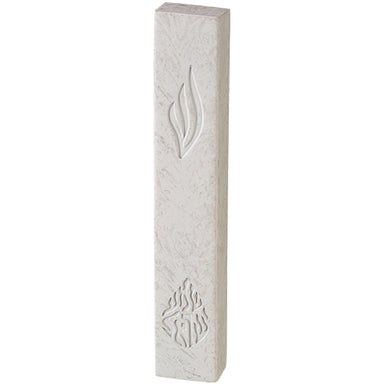 Concrete-like Polymer Mezuzah 20 cm - White
