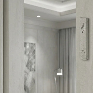 Concrete-like Polymer Mezuzah 12 cm - White