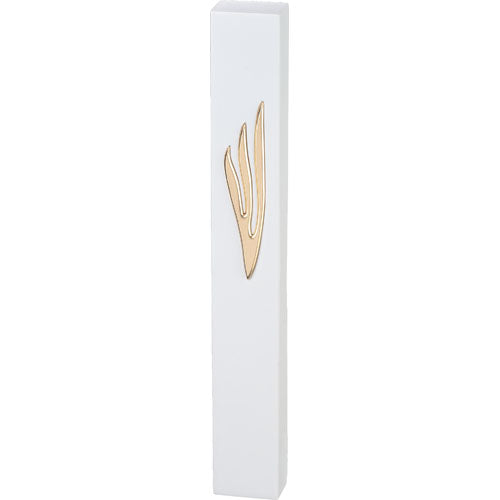 Polymer "Concrete" Mezuzah 25 cm, Stone - Like, White - Gold