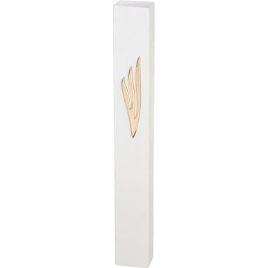 Polymer "Concrete" Mezuzah 30 cm, Stone - Like, White - Gold