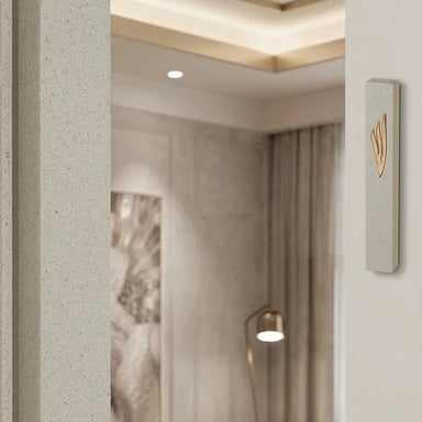 Polymer "Concrete" Mezuzah 20 cm, Stone - Like - Silver