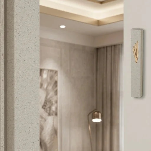 Polymer "Concrete" Mezuzah 20 cm, Stone - Like - Silver