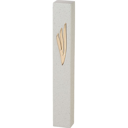 Polymer "Concrete" Mezuzah 20 cm, Stone - Like - Silver