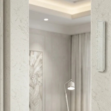 Bright Concrete-like Polymer Mezuzah 12 cm - White