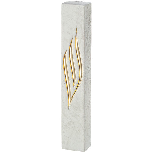 Concrete-like Polyresin Mezuzah Golden Shin