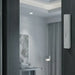 White Polymer Mezuzah Silver Shin 12 cm - Glossy