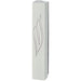 White Polymer Mezuzah Silver Shin 12 cm - Glossy