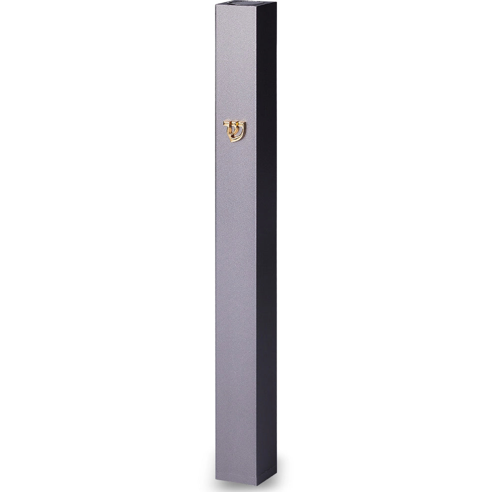 Aluminum Mezuzah 15 Cm-with Metal Shin - Dark Gray