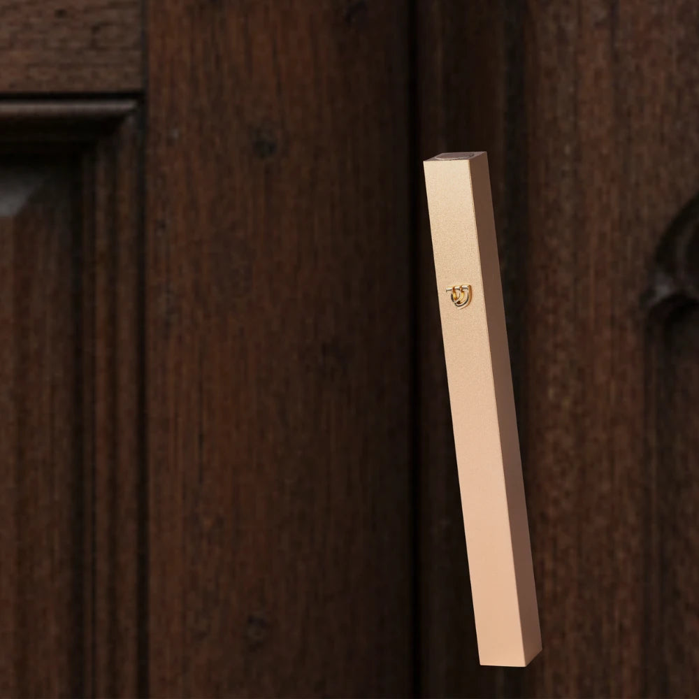 Aluminum Mezuzah 15 Cm-with Metal Shin - Gold