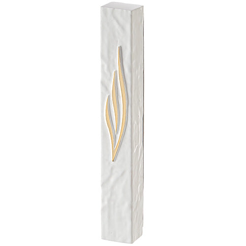 Polymer Stone-like Mezuzah 20 cm - White-gold