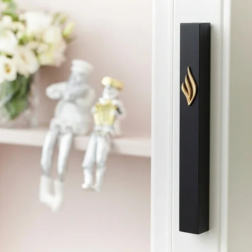 Wood Mezuzah Diamonds 10 Cm