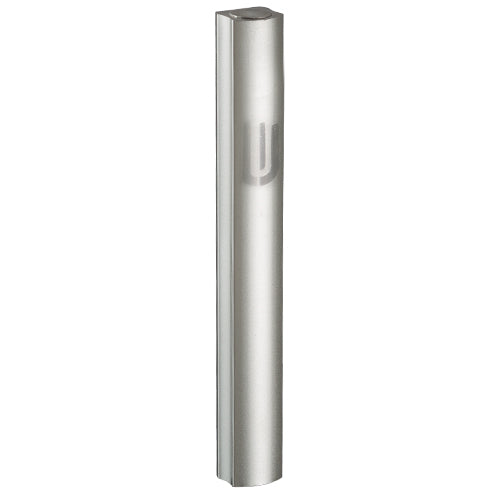 Aluminium Mezuzah 15cm- in Dotted Silver Design, Printed "Shin"
