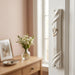Plastic White Mezuzah 12cm with Rubber Cork - Silver