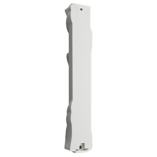 Plastic White Mezuzah 12cm with Rubber Cork - Silver