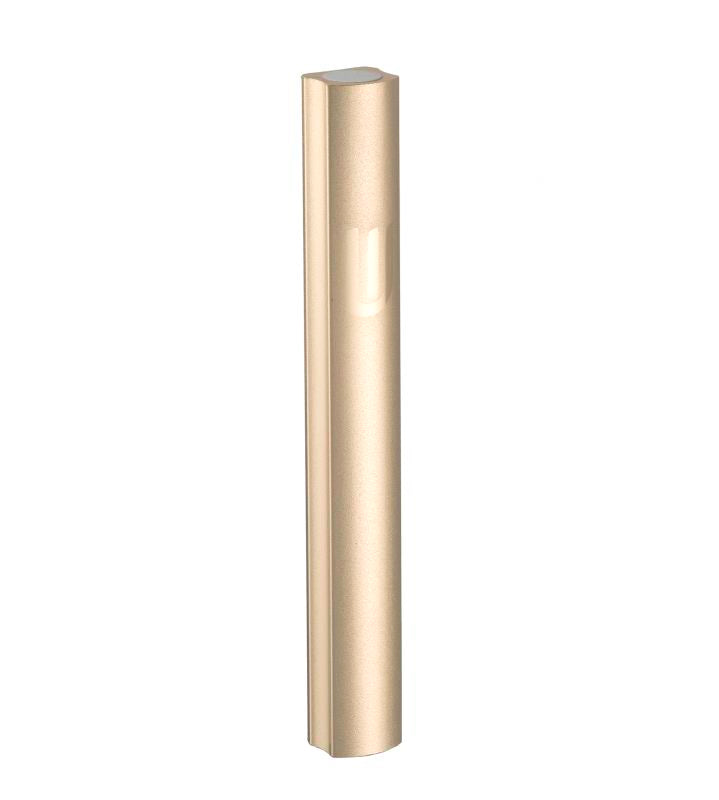 Aluminium Mezuzah 12cm- Dotted Design In Gold, With The Letter "Shin"
