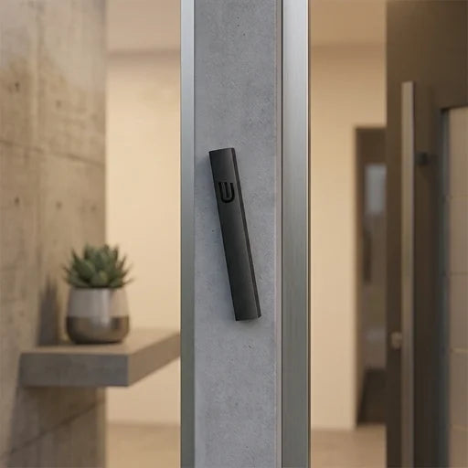 Aluminum Mezuzah 12 cm- Black, Without Hole Printed Shin