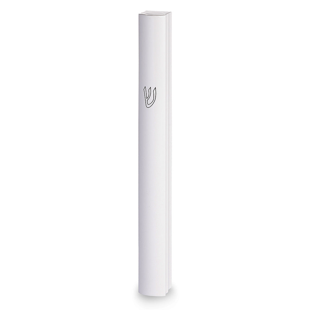 Aluminum Semi- Round Mezuzah 15cm-white