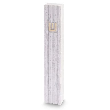 Concrete Polymer Mezuzah 12 cm, Stone - Like, White
