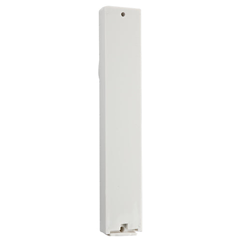 Plastic Mezuzah with Rubber Cork 15 cm- "the Kotel" White with Silver Shin