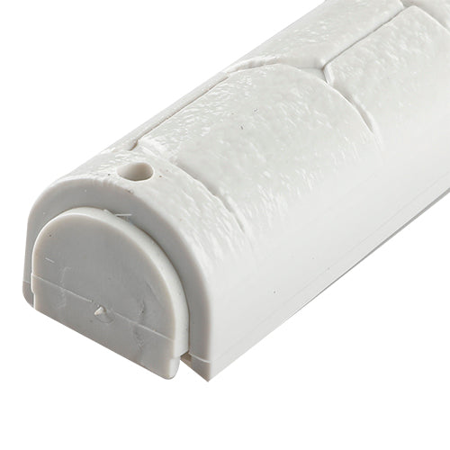 Plastic Mezuzah with Rubber Cork 15 cm- "the Kotel" White with Silver Shin