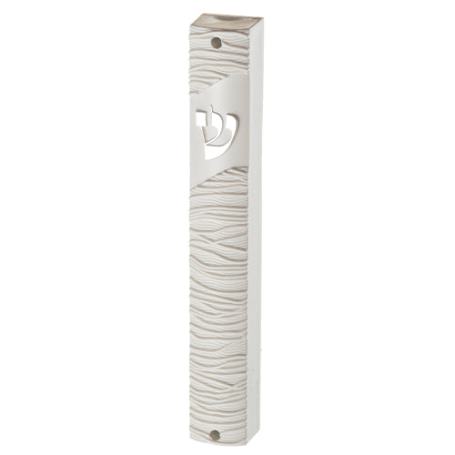 Plastic Mezuza 12 cm White