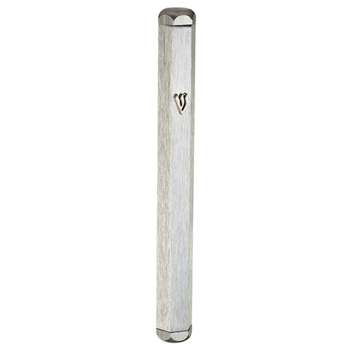 Aluminum Mezuzah 10 cm- Silver - Glossy