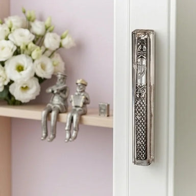 Transparent Plastic Mezuzah With Rubber Cork 20 Cm- With The Letter Shin And Plaque