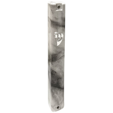 Plastic Mezuzah 15 cm - Gray Marble