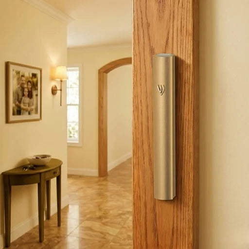 Mezuzah with Metal SHIN 15 cm- Gold