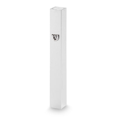 Aluminum Mezuzah 7 cm - Matte Silver with Silver Shin