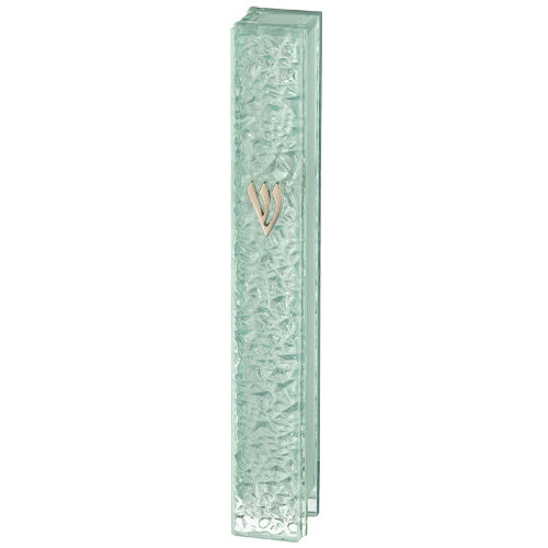 Glass Mezuzah with Silicon Cork 12 cm - 'Bubbles' Design