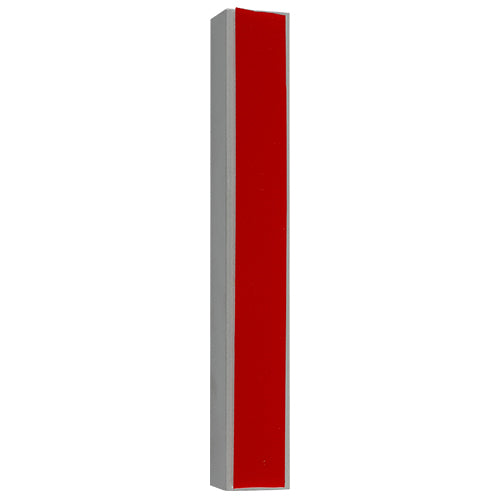 Aluminum Mezuzah 12 cm- Silver with Metal Shin & Silver Stripe - Matte
