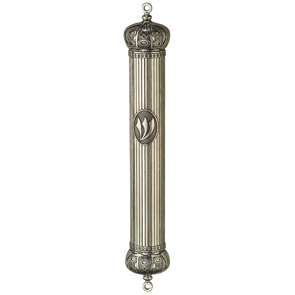Metal Mezuzah 20 cm with Crown - Nickel