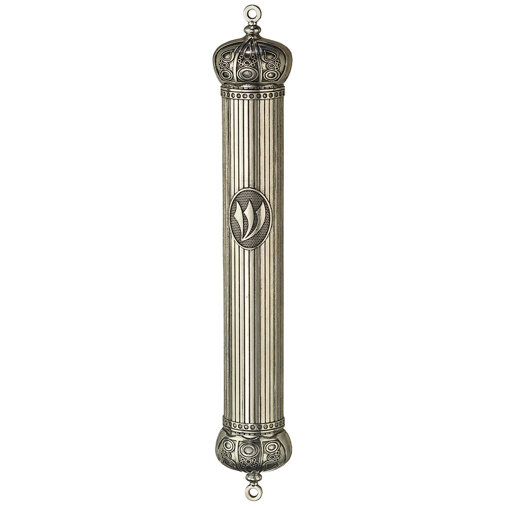 Metal Mezuzah 20 cm with Crown - Nickel