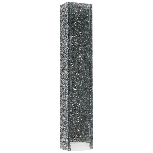Lucite Mezuzah 12 cm - Glitter White - Silver